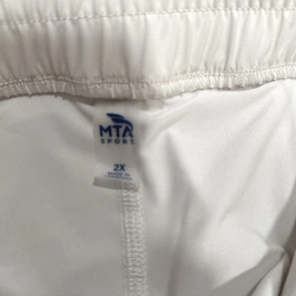 MTA Sport Women 2X Skort White Fast-Dri Zipper Pockets Plus Activewear Hiking